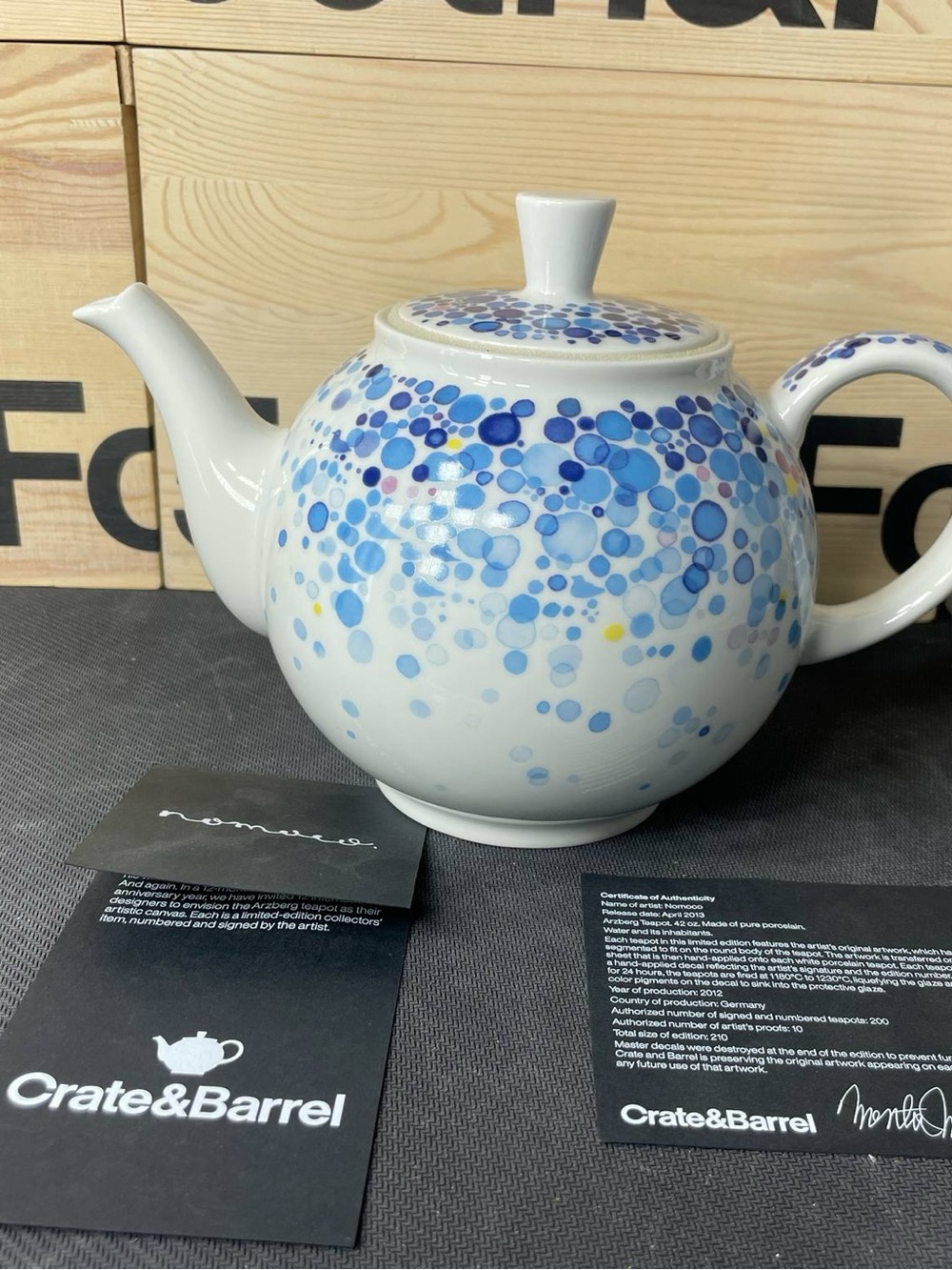 RARE April 2013 Limited Edtn NOMOCO Teapot 192/200 50th &Forever Crate & Barrel